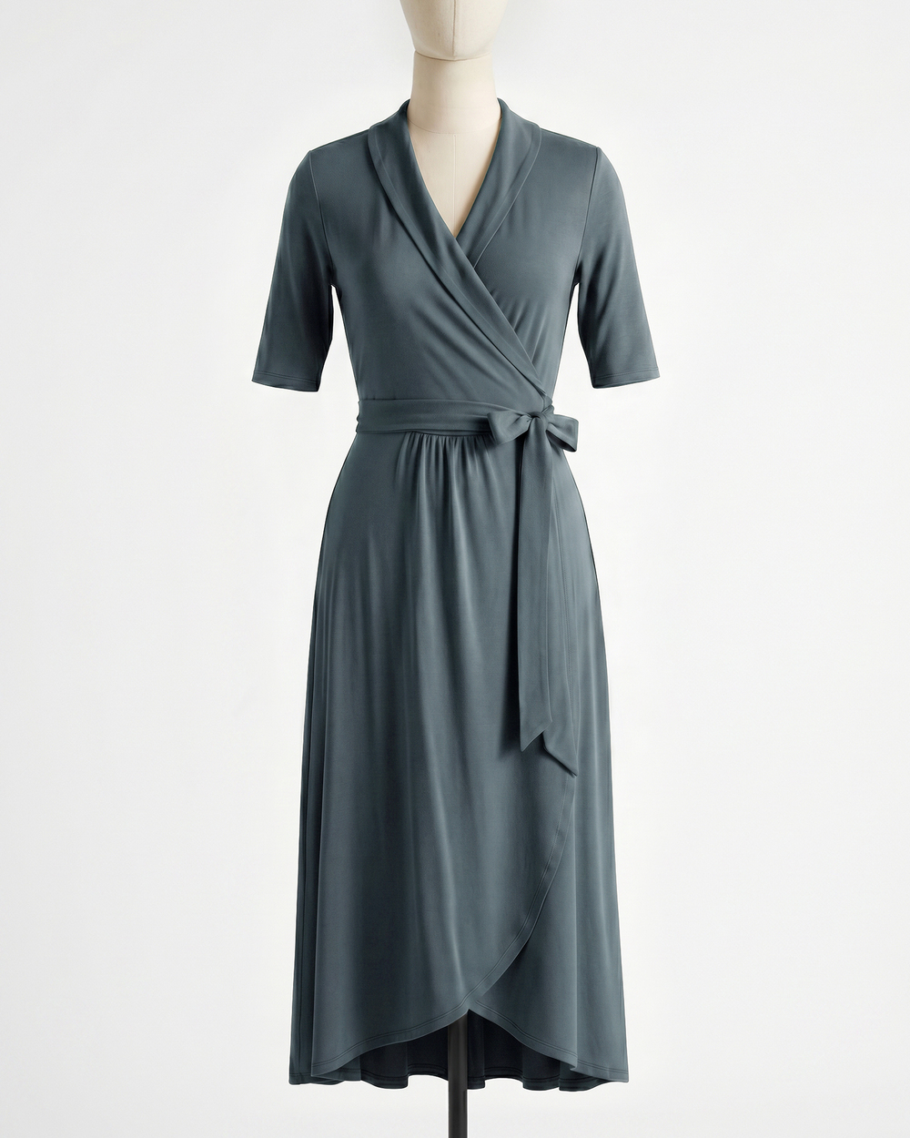 Tencel Jersey Midi Wrap Dress